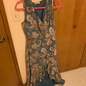 Blue floral classy dress - size Large
